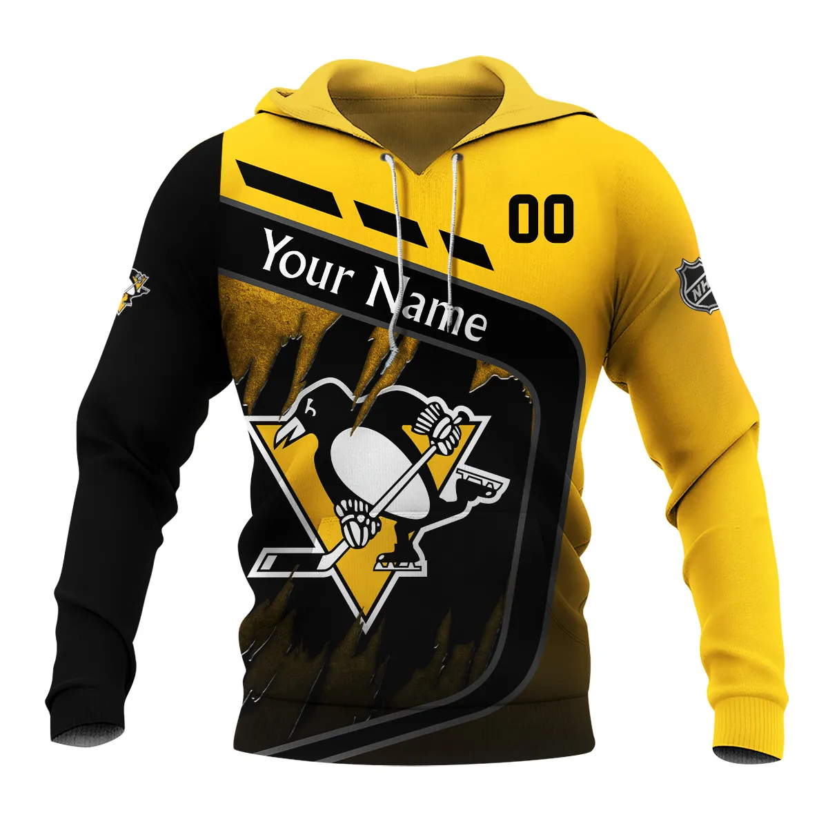 Custom Name & Number NHL Pittsburgh Penguins Exclusive All Over Prints BLNHL311024A1PPHD - Hoodie - Image 2