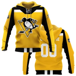Custom Name &amp; Number NHL Pittsburgh Penguins Exclusive All Over Prints HONHL3110A01PPHD - Hoodie