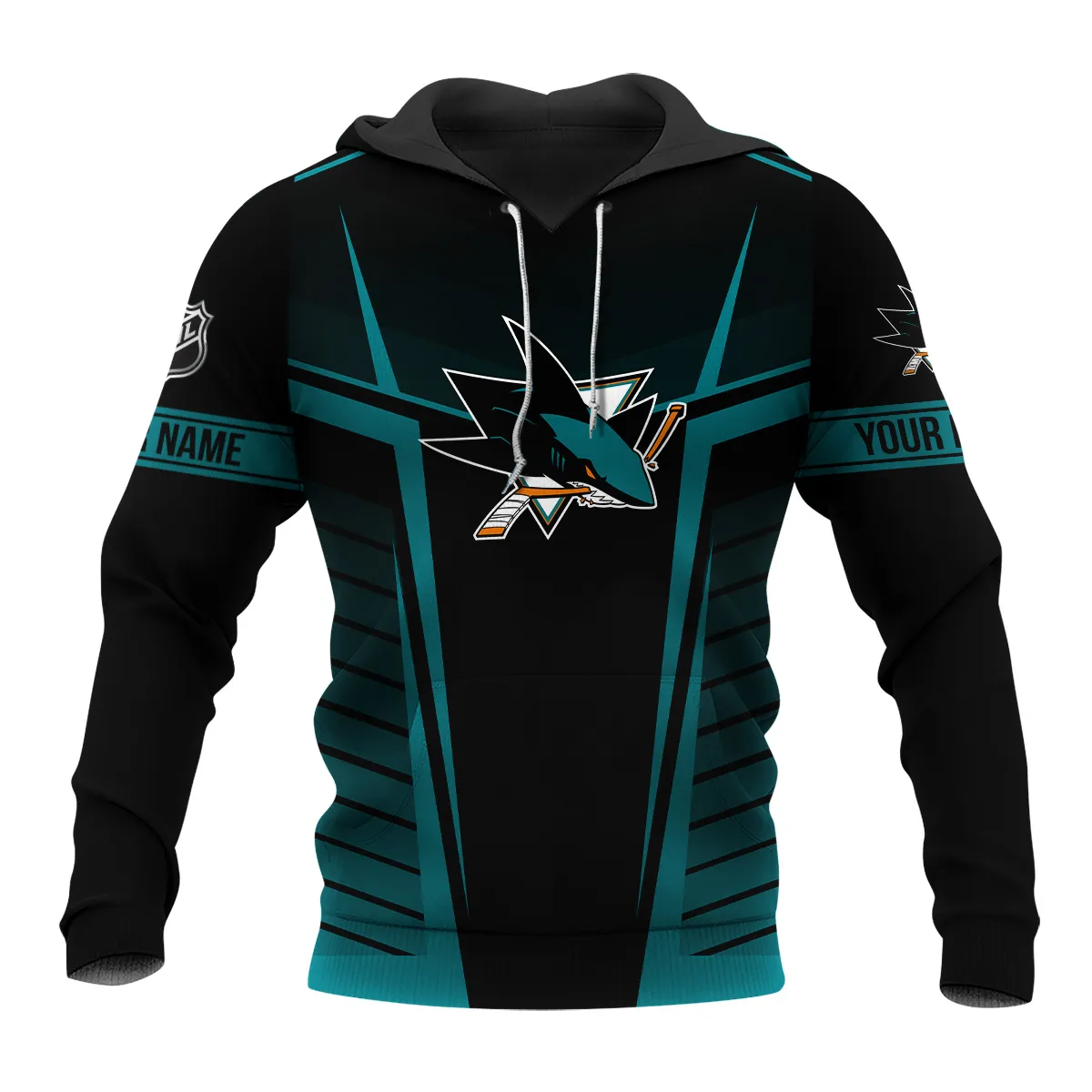 Custom Name & Number NHL San Jose Sharks Exclusive All Over Prints QTNHL311024A1SJSHD - Hoodie - Image 2