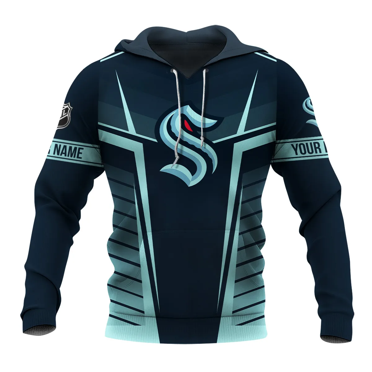 Custom Name & Number NHL Seattle Kraken Exclusive All Over Prints QTNHL311024A1SKHD - Hoodie - Image 2