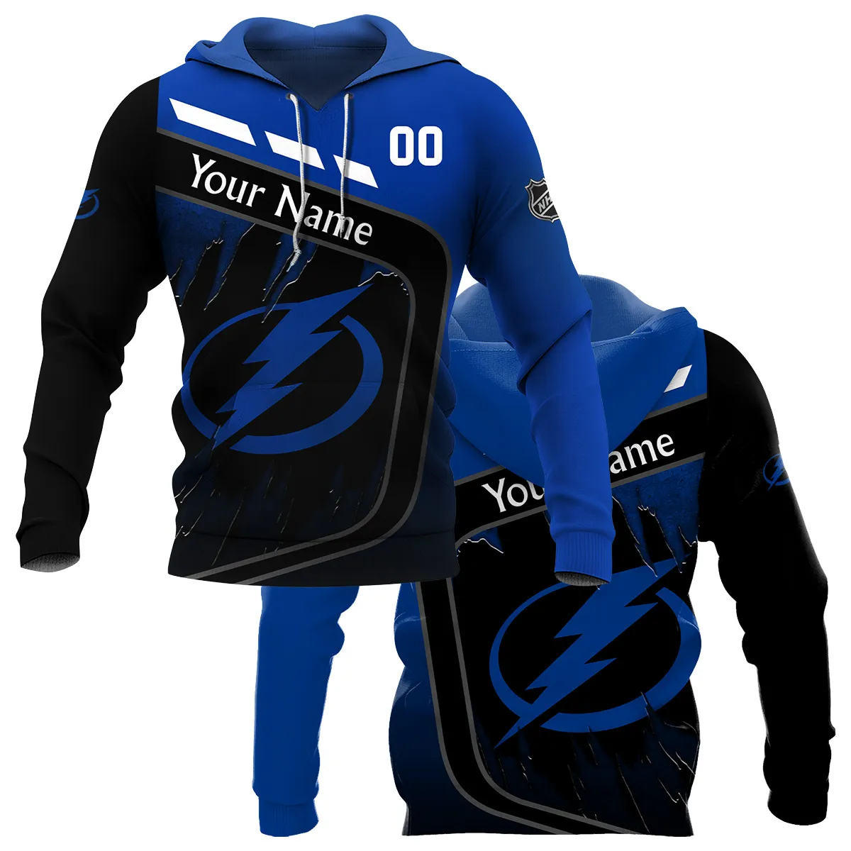 Custom Name & Number NHL Tampa Bay Lightning Exclusive All Over Prints BLNHL311024A1TBLHD - Hoodie
