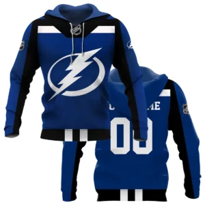 Custom Name &amp; Number NHL Tampa Bay Lightning Exclusive All Over Prints HONHL3110A01TBLHD - Hoodie