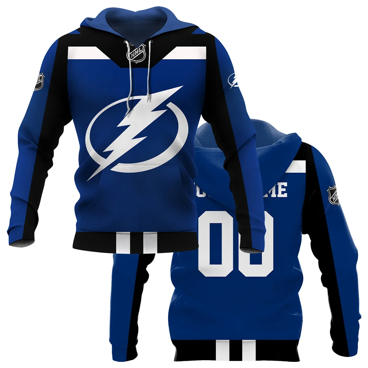 Custom Name & Number NHL Tampa Bay Lightning Exclusive All Over Prints HONHL3110A01TBLHD - Hoodie