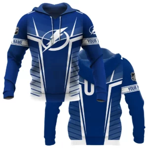 Custom Name &amp; Number NHL Tampa Bay Lightning Exclusive All Over Prints QTNHL311024A1TBLHD - Hoodie