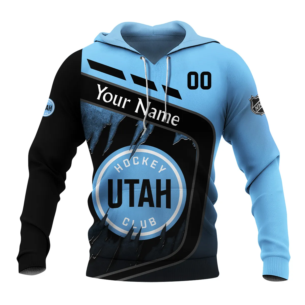 Custom Name & Number NHL Utah Hockey Club Exclusive All Over Prints BLNHL311024A1UHCHD - Hoodie - Image 2