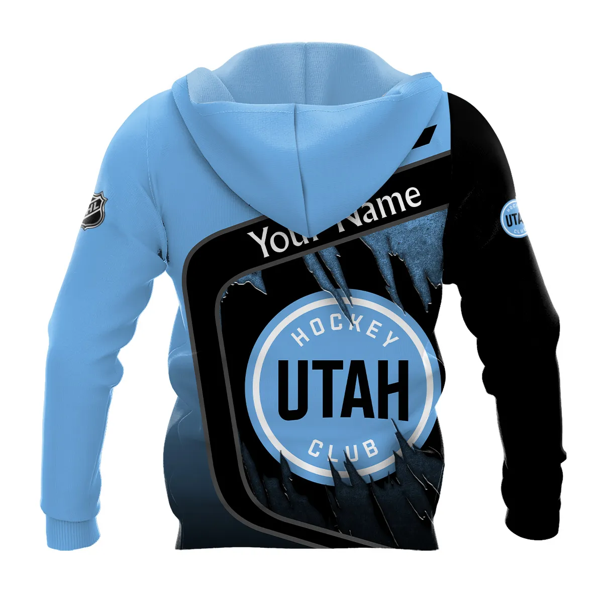 Custom Name & Number NHL Utah Hockey Club Exclusive All Over Prints BLNHL311024A1UHCHD - Hoodie - Image 3