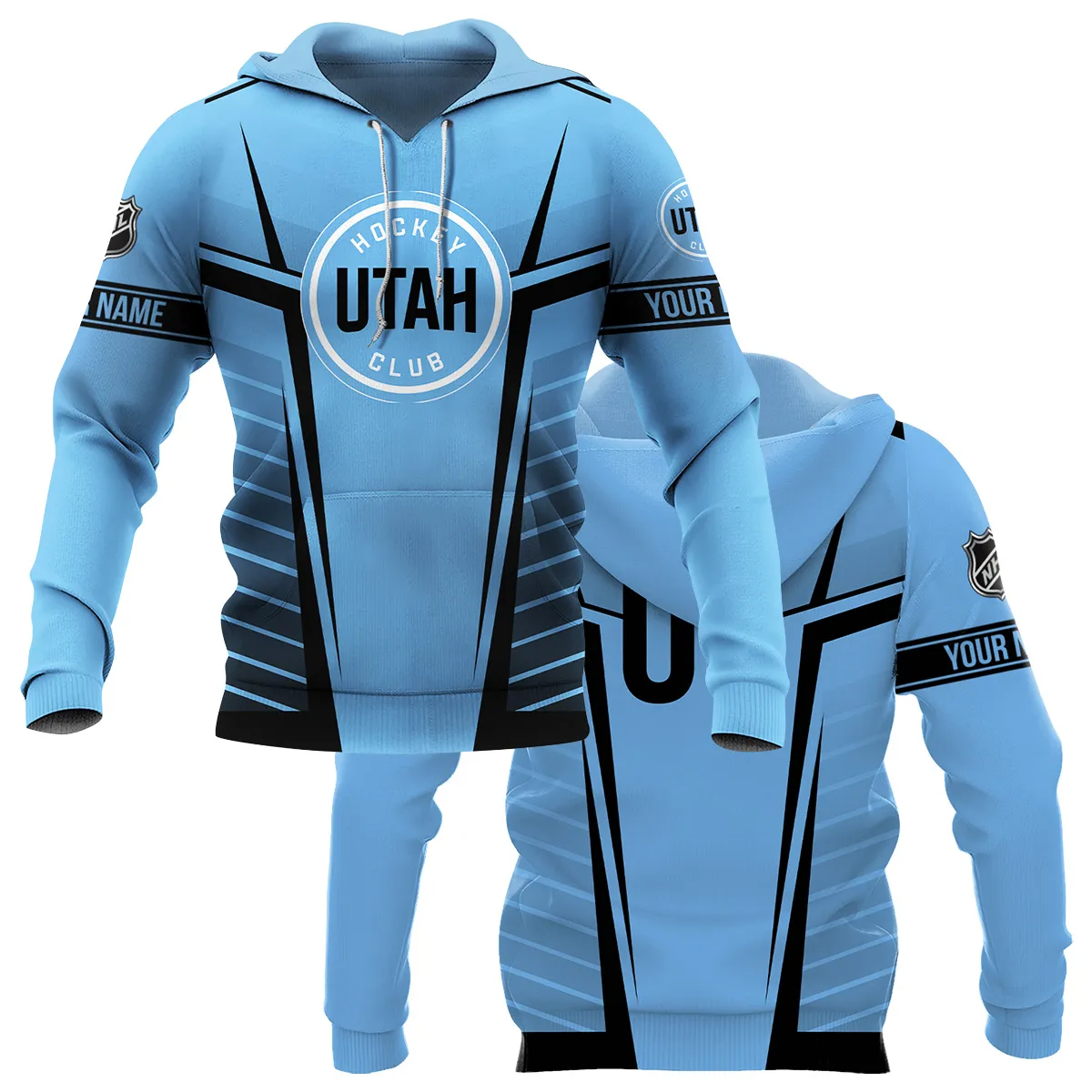 Custom Name & Number NHL Utah Hockey Club Exclusive All Over Prints QTNHL311024A1UHCHD - Hoodie