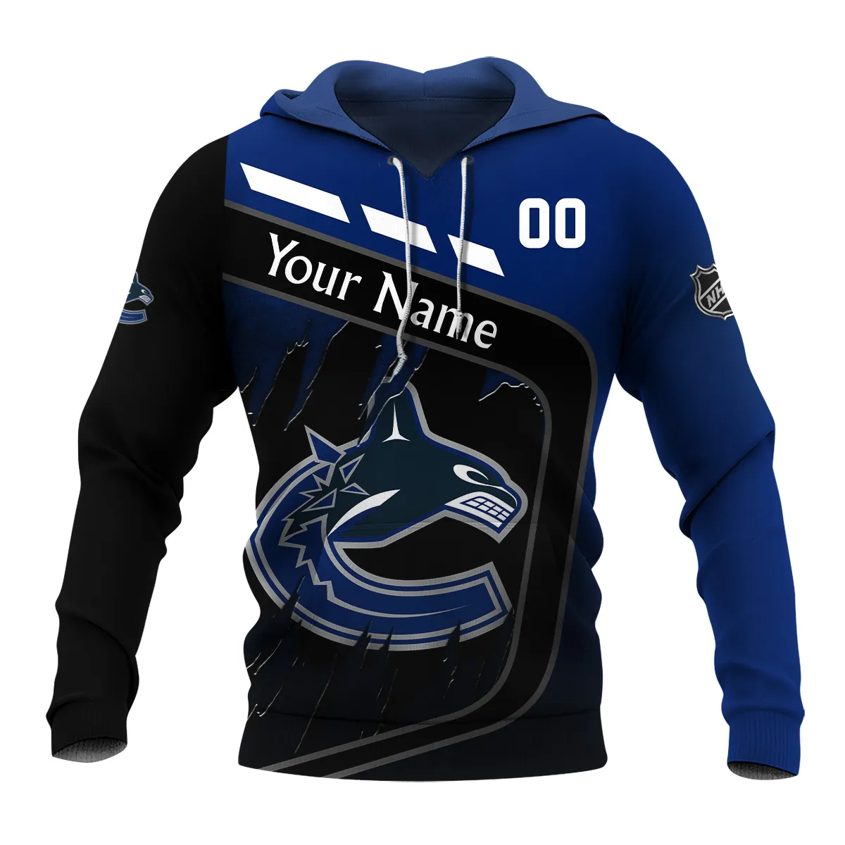 Custom Name & Number NHL Vancouver Canucks Exclusive All Over Prints BLNHL311024A1VCHD - Hoodie - Image 2