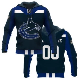 Custom Name &amp; Number NHL Vancouver Canucks Exclusive All Over Prints HONHL3110A01VCHD - Hoodie