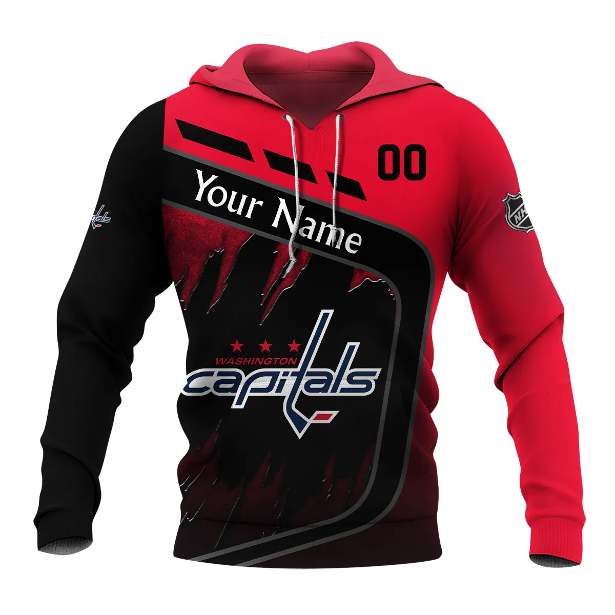 Custom Name & Number NHL Washington Capitals Exclusive All Over Prints BLNHL311024A1WCHD - Hoodie - Image 2