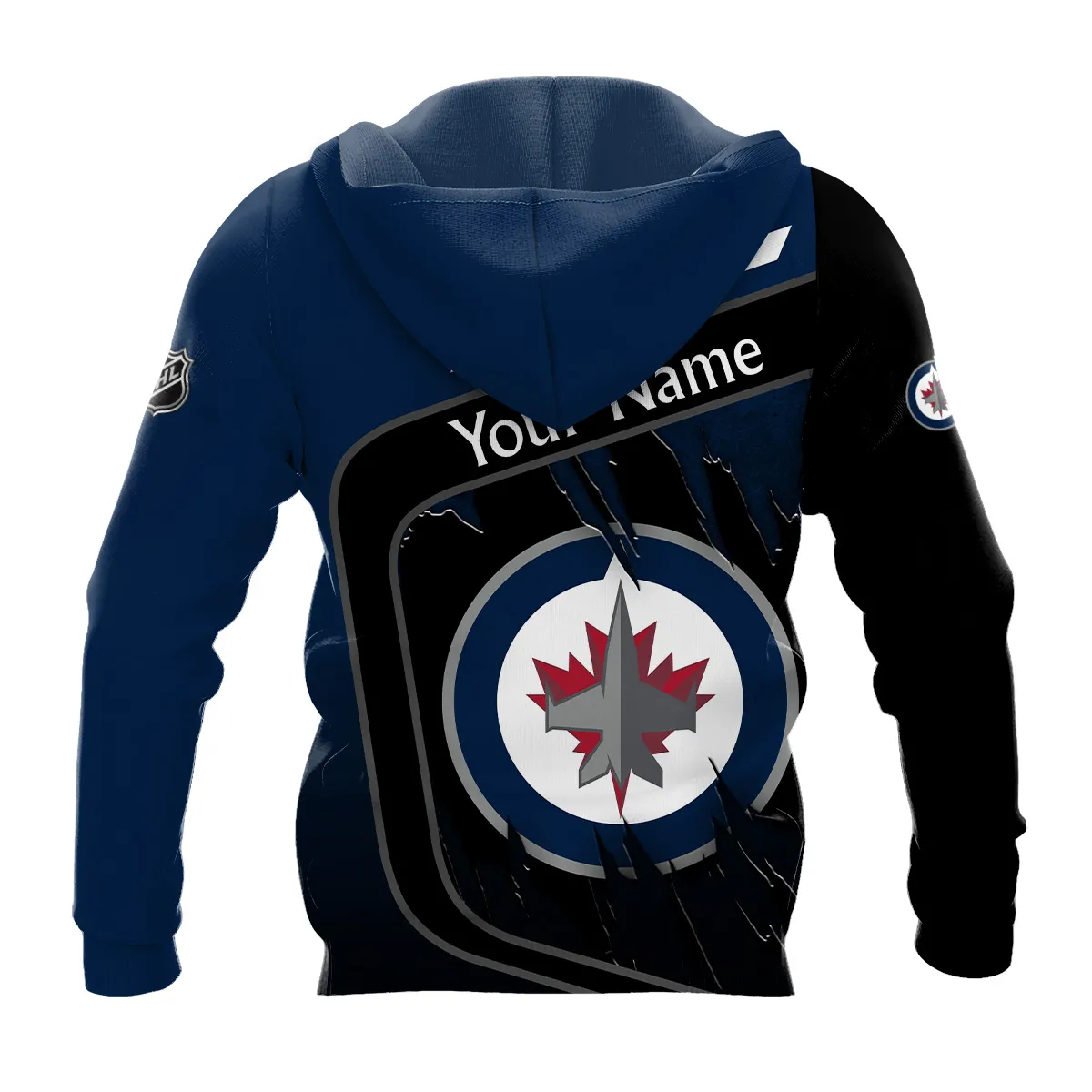 Custom Name & Number NHL Winnipeg Jets Exclusive All Over Prints BLNHL311024A1WJHD - Hoodie - Image 3