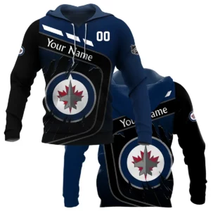 Custom Name &amp; Number NHL Winnipeg Jets Exclusive All Over Prints BLNHL311024A1WJHD - Hoodie