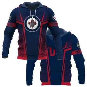 Custom Name &amp; Number NHL Winnipeg Jets Exclusive All Over Prints QTNHL311024A1WJHD - Hoodie