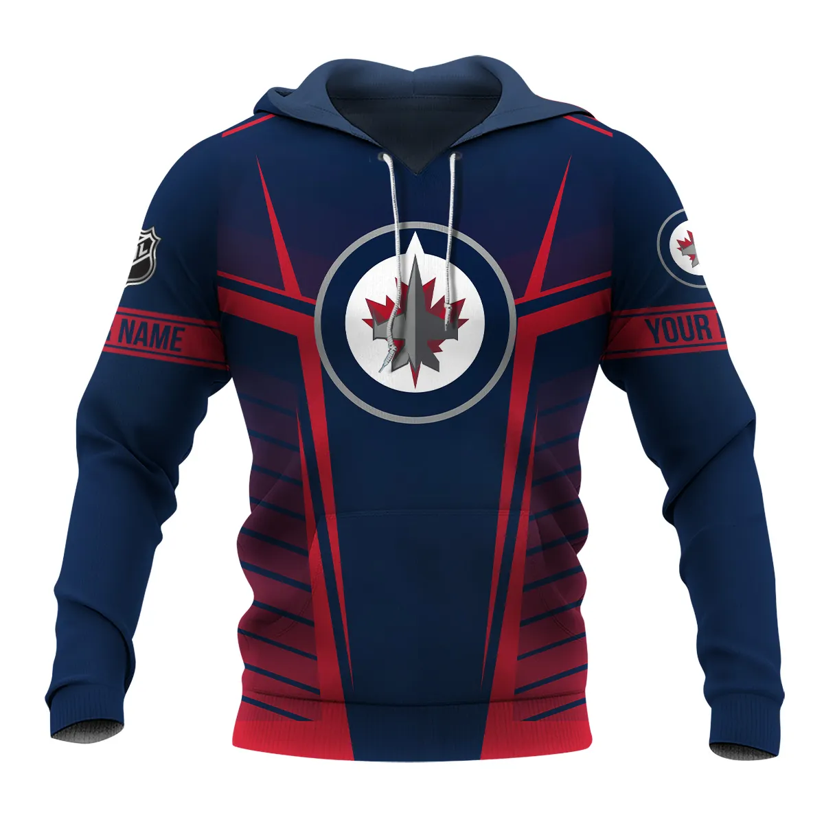 Custom Name & Number NHL Winnipeg Jets Exclusive All Over Prints QTNHL311024A1WJHD - Hoodie - Image 2