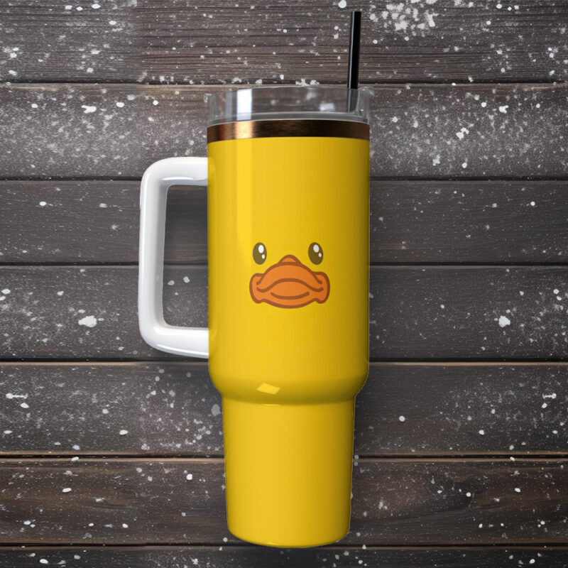 Cute Duck Custom Stanley Quencher 40oz Stainless Steel Tumbler With Handle - Threewoofs - Image 2