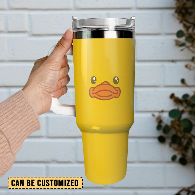 Cute Duck Custom Stanley Quencher 40oz Stainless Steel Tumbler With Handle - Threewoofs - Image 3