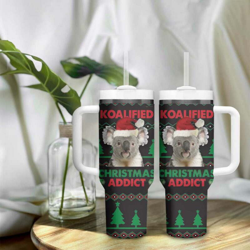 Cute Koala Koalified Christmas Addict Custom Stanley Quencher 40oz Stainless Steel Tumbler With Handle - Threewoofs - Image 9