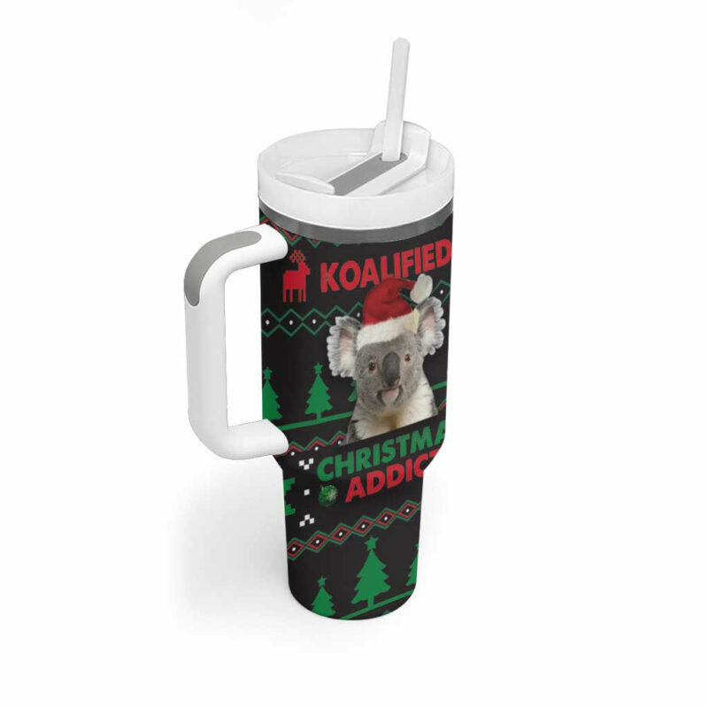 Cute Koala Koalified Christmas Addict Custom Stanley Quencher 40oz Stainless Steel Tumbler With Handle - Threewoofs - Image 2