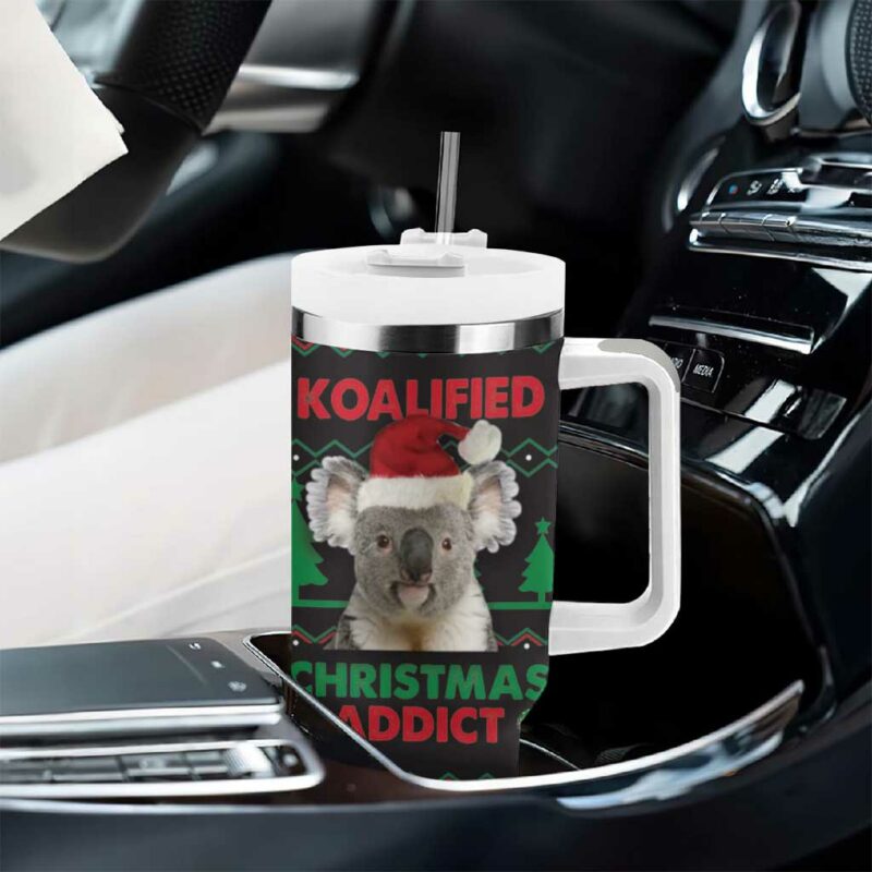 Cute Koala Koalified Christmas Addict Custom Stanley Quencher 40oz Stainless Steel Tumbler With Handle - Threewoofs - Image 8