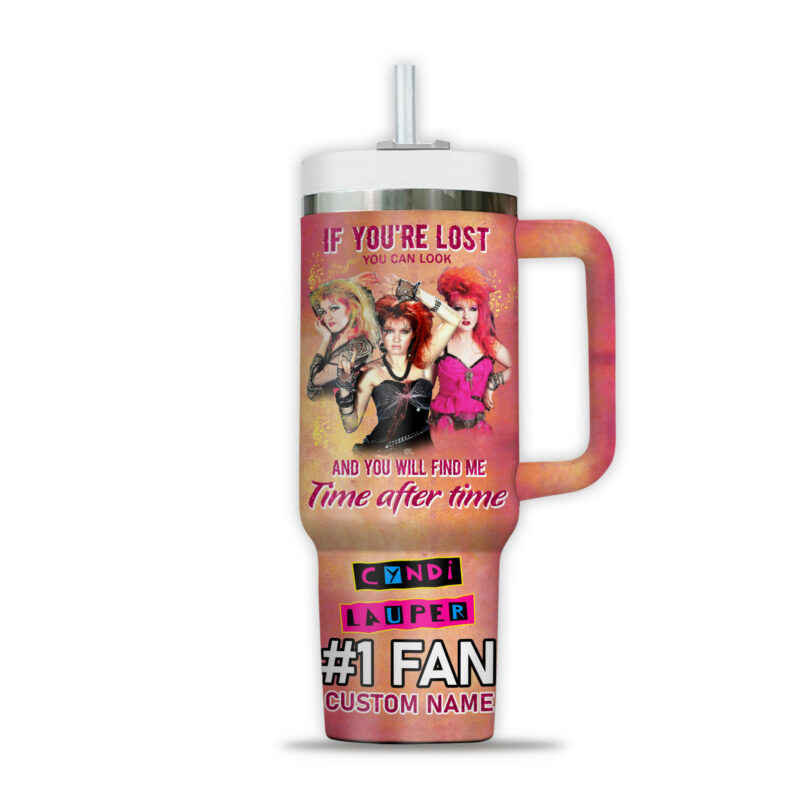 Cyndi Lauper Music Custom Stanley Quencher 40oz Stainless Steel Tumbler With Handle - Threewoofs - Image 3