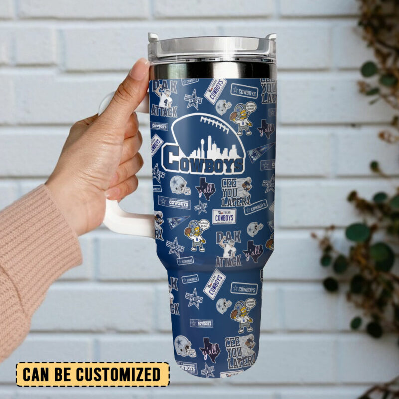 Dallas Cowboys NFL Custom Stanley Quencher 40oz Stainless Steel Tumbler With Handle - Threewoofs - Image 3