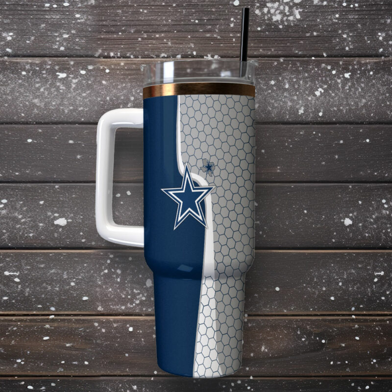 Dallas Cowboys NFL Custom Stanley Quencher 40oz Stainless Steel Tumbler With Handle - Threewoofs - Image 2