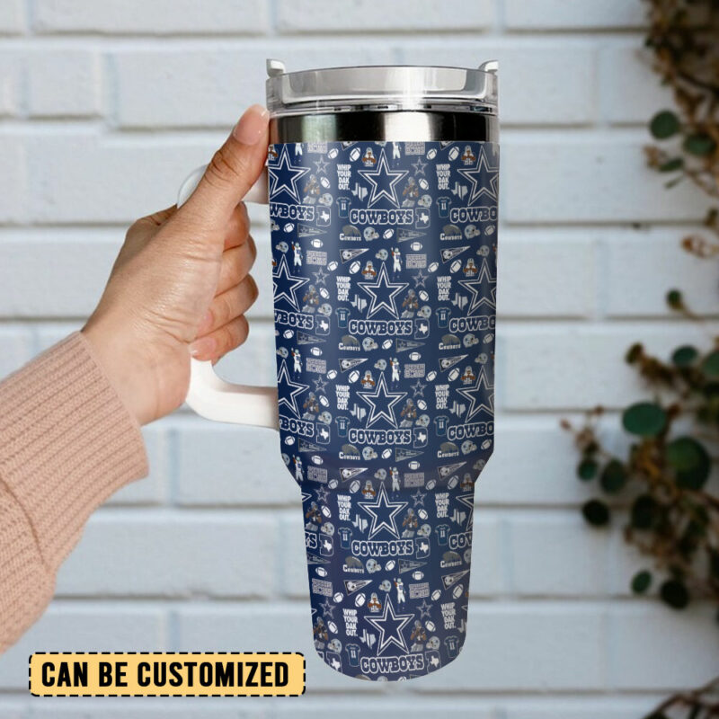 Dallas Cowboys NFL Custom Stanley Quencher 40oz Stainless Steel Tumbler With Handle - Threewoofs - Image 3
