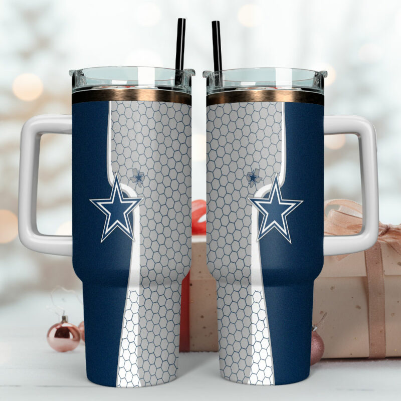 Dallas Cowboys NFL Custom Stanley Quencher 40oz Stainless Steel Tumbler With Handle - Threewoofs - Image 4