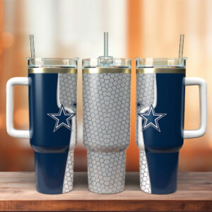 Dallas Cowboys NFL Custom Stanley Quencher 40oz Stainless Steel Tumbler With Handle - Threewoofs