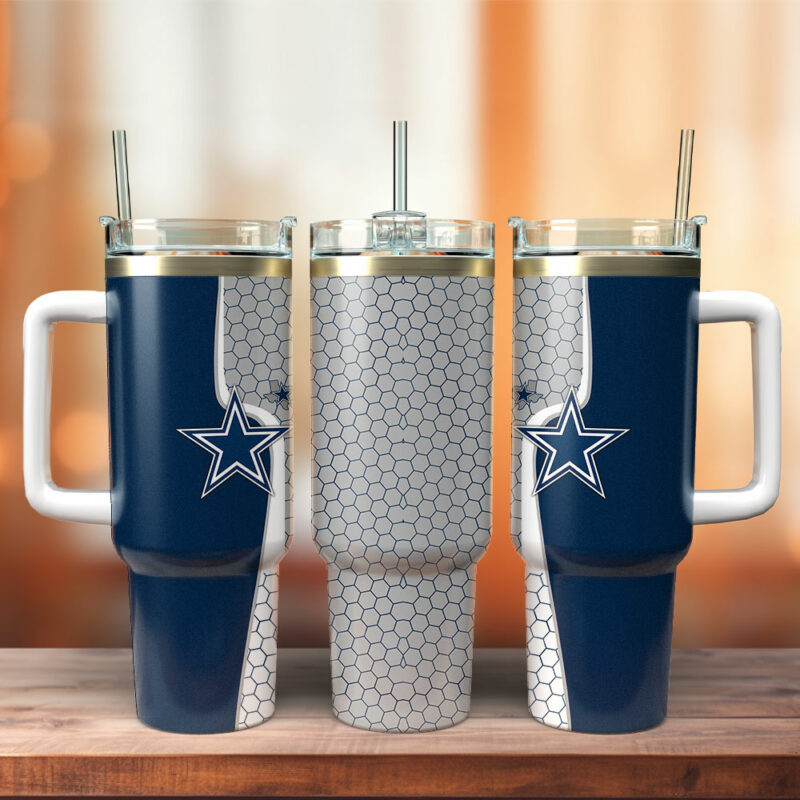 Dallas Cowboys NFL Custom Stanley Quencher 40oz Stainless Steel Tumbler With Handle - Threewoofs