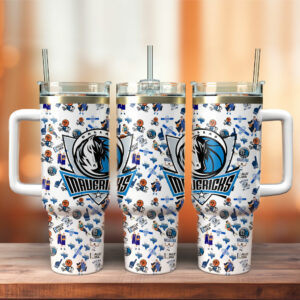 Dallas Mavericks NBA Custom Stanley Quencher 40oz Stainless Steel Tumbler With Handle - Threewoofs