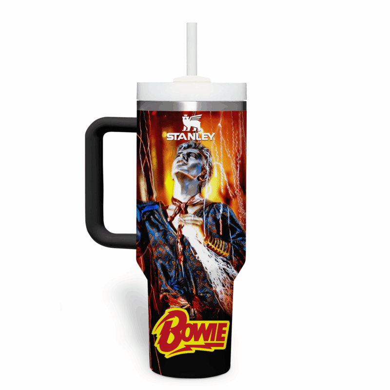 David Bowie Music Custom Stanley Quencher 40oz Stainless Steel Tumbler With Handle - Threewoofs - Image 2