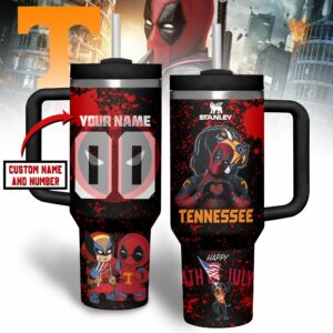 Deadpool Wolverine Movies Custom Stanley Quencher 40oz Stainless Steel Tumbler With Handle - Threewoofs