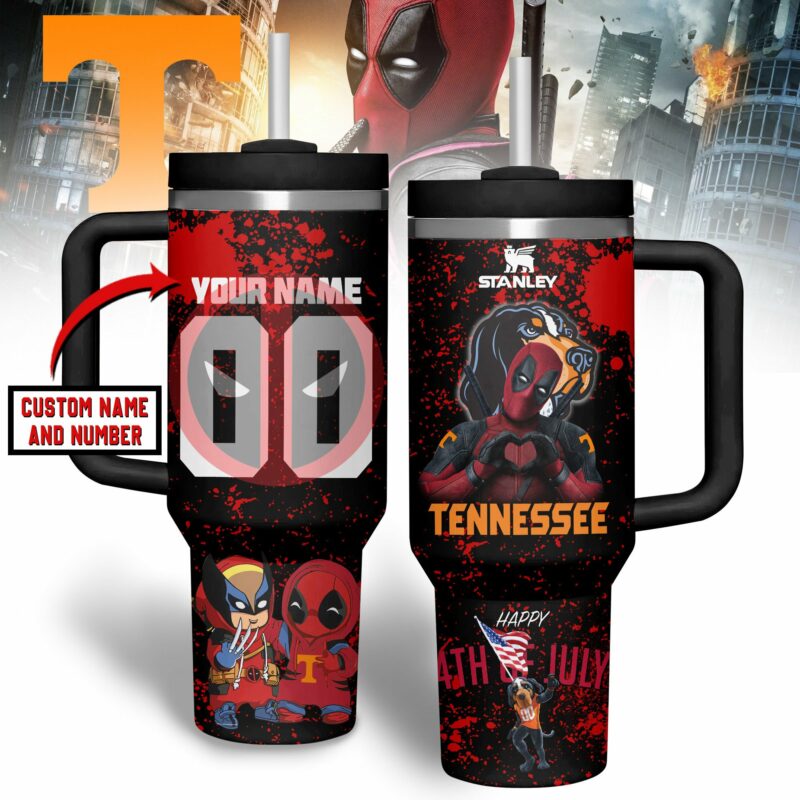 Deadpool Wolverine Movies Custom Stanley Quencher 40oz Stainless Steel Tumbler With Handle - Threewoofs