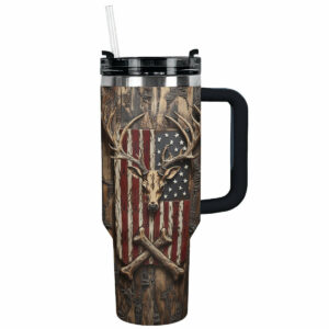 Deer Hunting Custom Stanley Quencher 40oz Stainless Steel Tumbler With Handle - Threewoofs