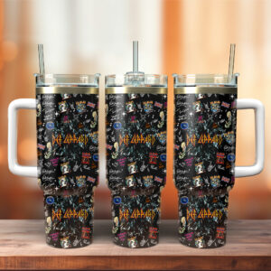 Def Leppard Music Custom Stanley Quencher 40oz Stainless Steel Tumbler With Handle - Threewoofs