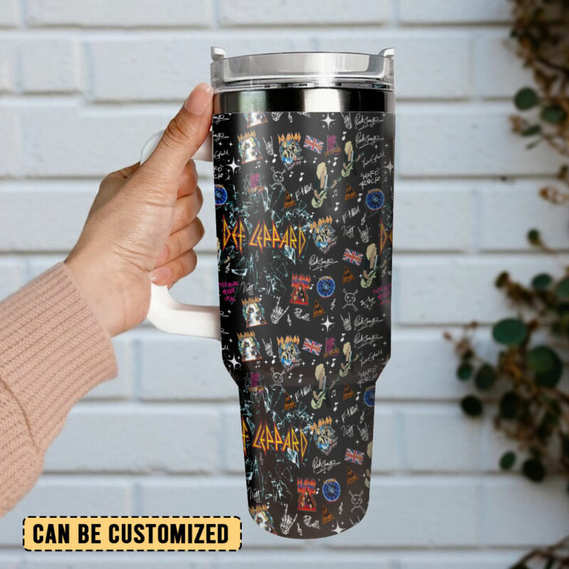 Def Leppard Music Custom Stanley Quencher 40oz Stainless Steel Tumbler With Handle - Threewoofs - Image 3