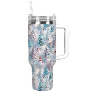 Delighted Christmas Custom Stanley Quencher 40oz Stainless Steel Tumbler With Handle - Threewoofs