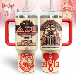 Delta Sigma Theta Custom Stanley Quencher 40oz Stainless Steel Tumbler With Handle - Threewoofs