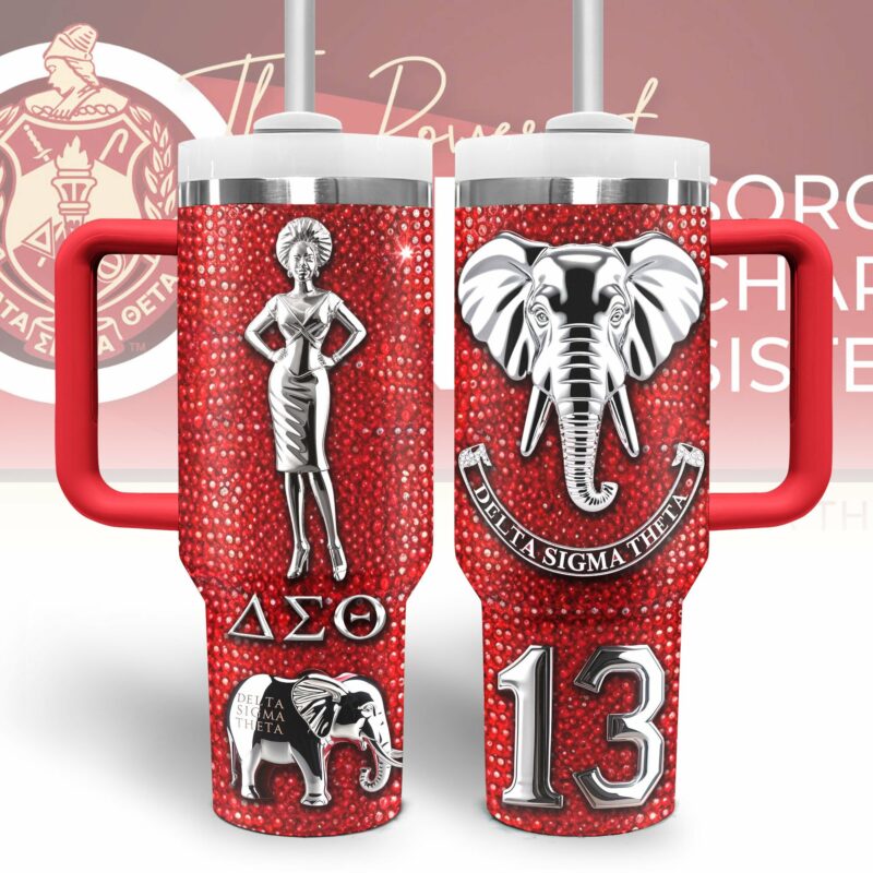 Delta Sigma Theta Custom Stanley Quencher 40oz Stainless Steel Tumbler With Handle - Threewoofs