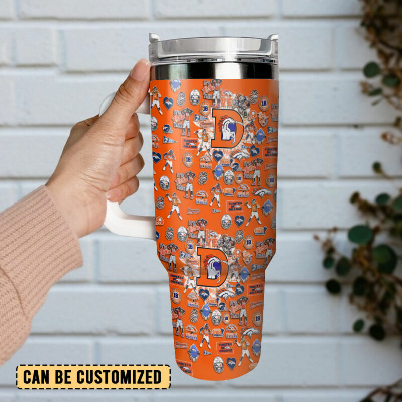 Denver Broncos NFL Custom Stanley Quencher 40oz Stainless Steel Tumbler With Handle - Threewoofs - Image 3