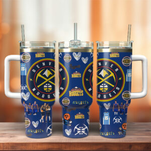 Denver Nuggets NBA Sports Custom Stanley Quencher 40oz Stainless Steel Tumbler With Handle - Threewoofs