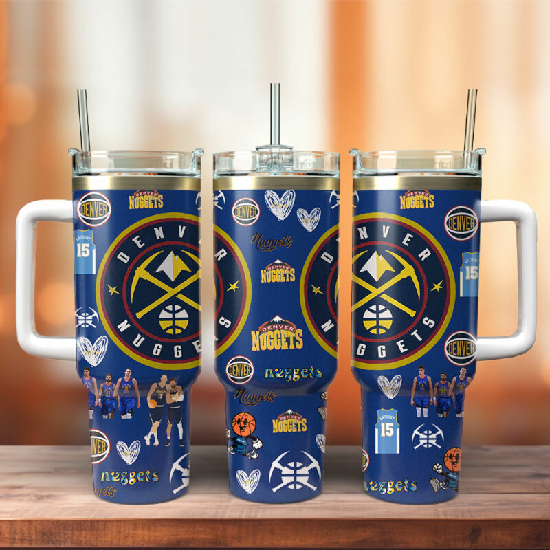 Denver Nuggets NBA Sports Custom Stanley Quencher 40oz Stainless Steel Tumbler With Handle - Threewoofs