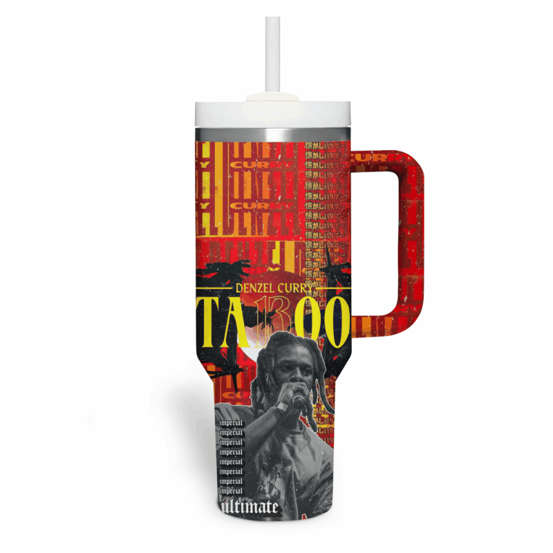 Denzel Curry Music Custom Stanley Quencher 40oz Stainless Steel Tumbler With Handle - Threewoofs - Image 4