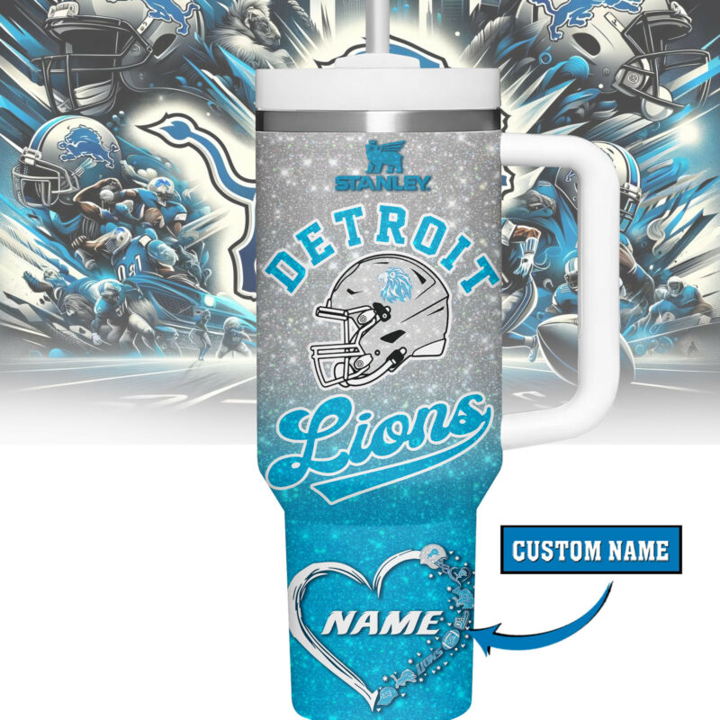 Detroit Lions NFL Sports Custom Stanley Quencher 40oz Stainless Steel Tumbler With Handle - Threewoofs - Image 2