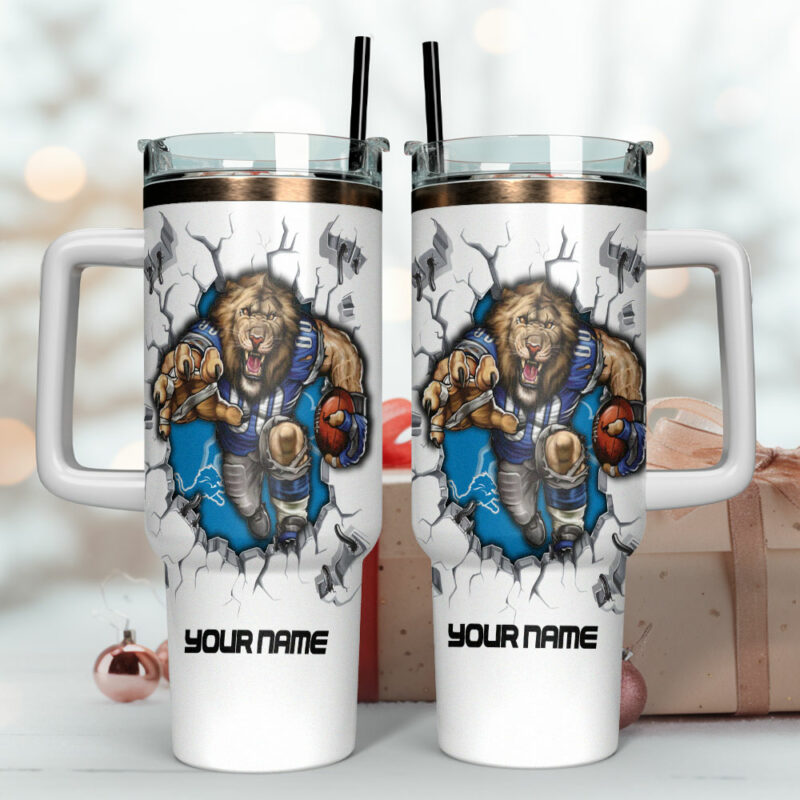Detroit Lions NFL Sports Custom Stanley Quencher 40oz Stainless Steel Tumbler With Handle - Threewoofs - Image 4
