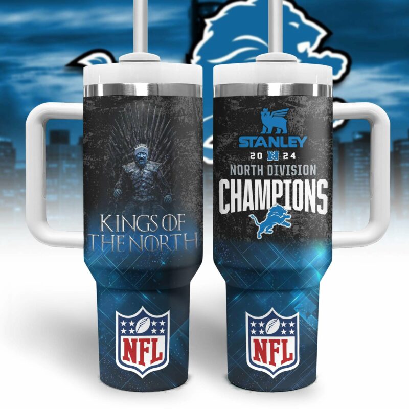 Detroit Lions NFL Sports Custom Stanley Quencher 40oz Stainless Steel Tumbler With Handle - Threewoofs