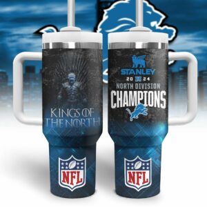 Detroit Lions NFL Sports Custom Stanley Quencher 40oz Stainless Steel Tumbler With Handle - Threewoofs