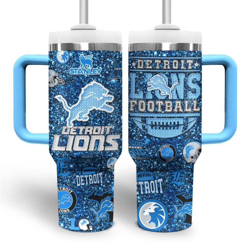 Detroit Lions NFL Sports Custom Stanley Quencher 40oz Stainless Steel Tumbler With Handle - Threewoofs - Image 3