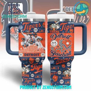 Detroit Tigers MLB Custom Stanley Quencher 40oz Stainless Steel Tumbler With Handle - Threewoofs